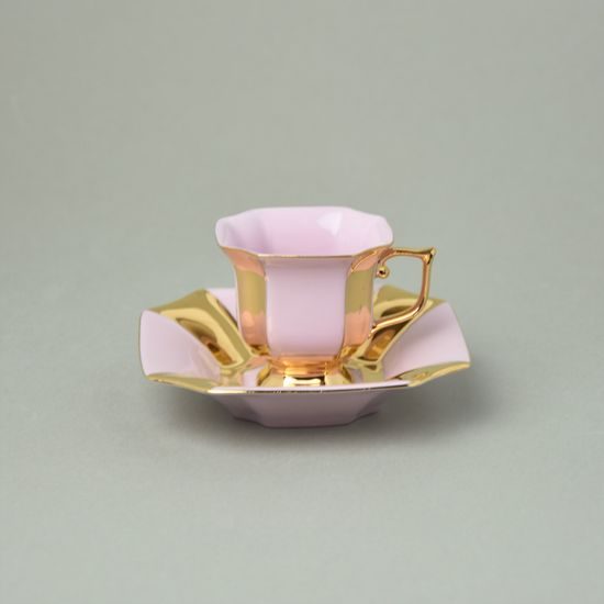 Cup 80 ml and saucer mocca, Empír 380, Rose China