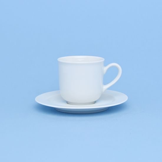 Coffee cup 135 ml and saucer 130 mm, Jana white, Thun 1794 Carlsbad porcelain