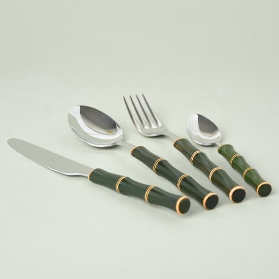 24 pcs. cutlery set, Posata BAMBOO 14407 green, NEVA