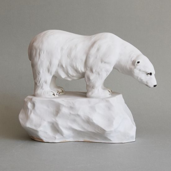 Polar Bear 20 x 15,5 x 24 cm, Pastel, Porcelain Figures Duchcov