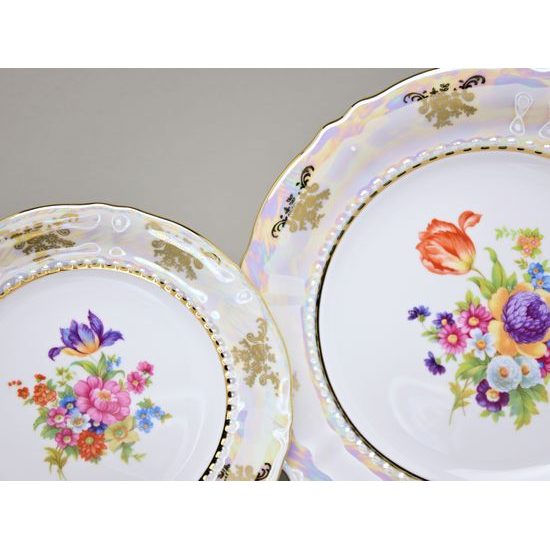 656: Plate dining 25 cm, Sonata, flowers, Leander 1907