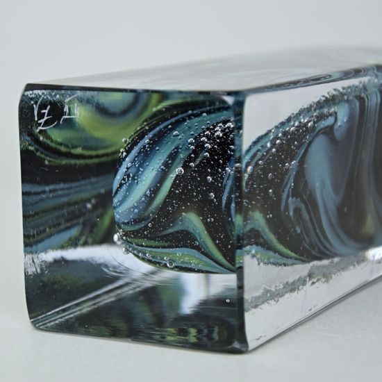 Vase Square 19 cm, collection One, metallurgical glass, Vendula Zámečníková