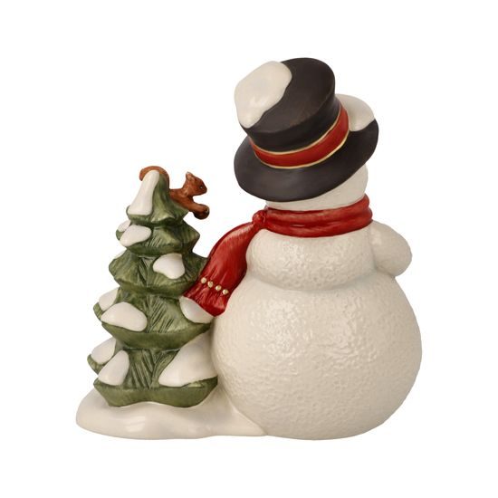 Snowman figurine Visit at the Woods 11.5 / 7 / 12.5 cm, stoneware, Goebel