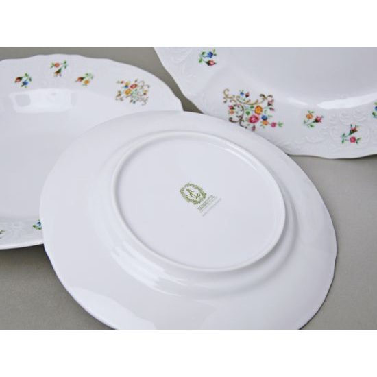 Plate set for 6 pers., Thun 1794 Carlsbad porcelain, BERNADOTTE flowers with gold