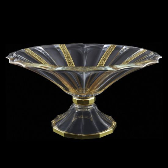 Astra Gold: Bowl 34 cm on stand, crystal, Antique Golden Black decor