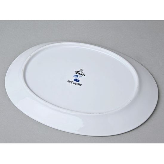 Butter dish oval Cairo 250 g, Thun 1794 Carlsbad porcelain, BLUE CHERRY
