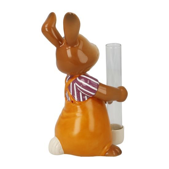 Rabbit figurine with little vase 7 / 10.5 / 14.5cm, stoneware, Goebel