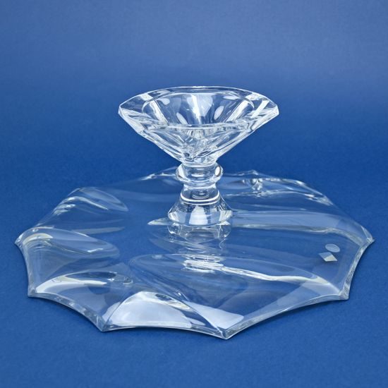 Crystal Plate On Stand CALYPSO 33 cm, Glassworks Jihlava Bohemia 1845