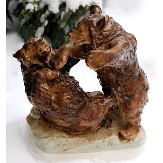 Bears 26,5 x 24,5 x 15 cm, Luxor, Porcelain Figures Duchcov