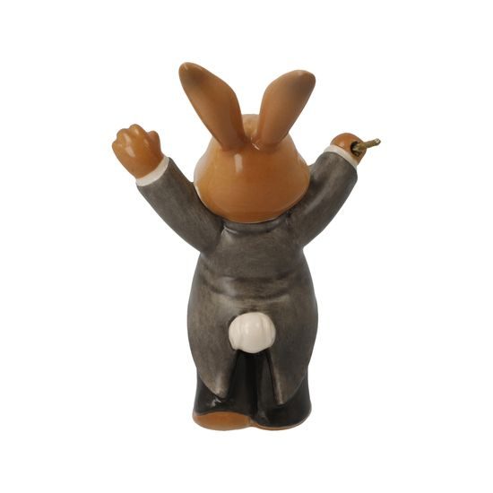 Figurka zajíčka Úžasný dirigent 5,5 / 4,5 / 8 cm, kamenina, Goebel