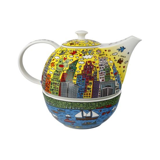 Teapot with warmer My New York City Sunset 1,2 l, fine bone china, J. Rizzi, Goebel
