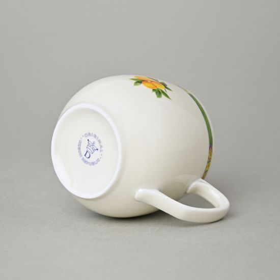 Hrnek Baňák 0,30 l, slonová kost s dekorací ovoce, Český porcelán a.s.