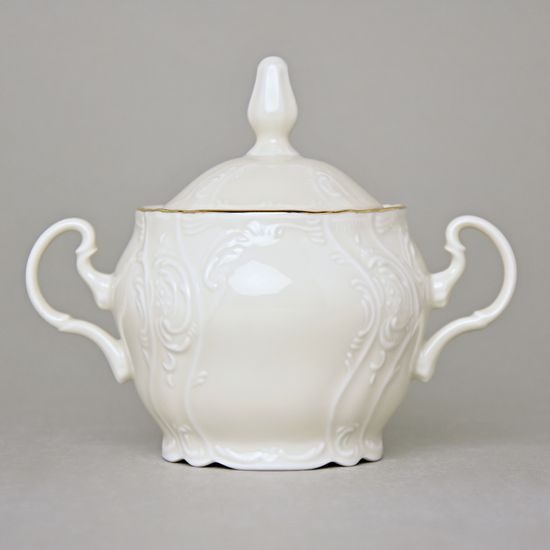 Sugar bowl 0,3 l, Thun 1794 Carlsbad porcelain, BERNADOTTE ivory + gold