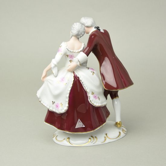 Pár rokoko 16,5 x 12 x 21 cm, Purpur, Porcelánové figurky Duchcov, 2.j.