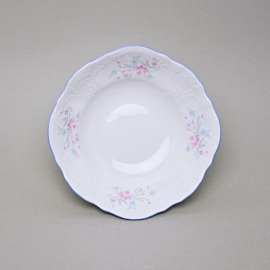 Bowl 19 cm, Thun 1794 Carlsbad porcelain, BERNADOTTE blue-pink flowers