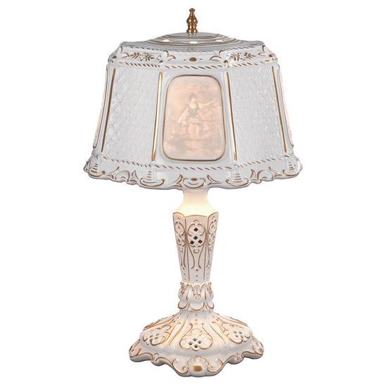 Lampa Ženy 29 x 29 x 43 cm, Porcelánové figurky Plaue