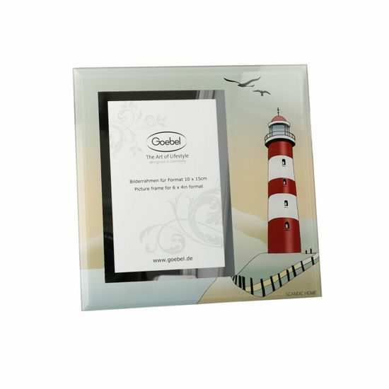 Home Accessories: Lighthouse - Picture glass frame 20 x 20 cm, Goebel porcelain