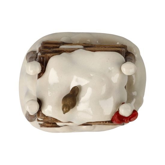 Zasněžená polínka s ptáčkem, 7 / 5,5 / 5,5 cm, kamenina, Goebel