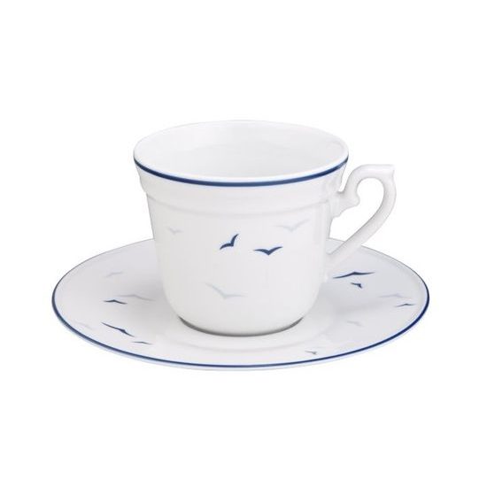 Coffee cup and saucer 0,2 l, Worpswede 4164 Rügen, Tettau Porcelain