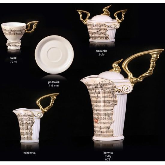 Mocca set for 6 persons Beethoven, Thun Studio, Luxury Porcelain