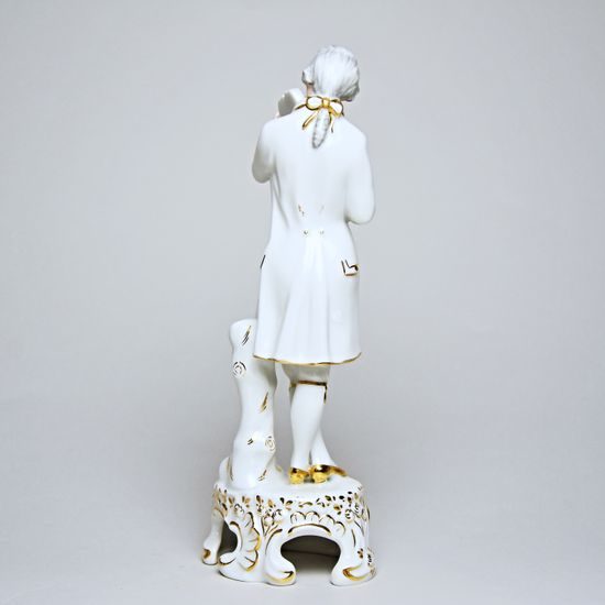 Violin player Rococo 20 cm, white + gold, Porcelain Figures Duchcov Royal Dux