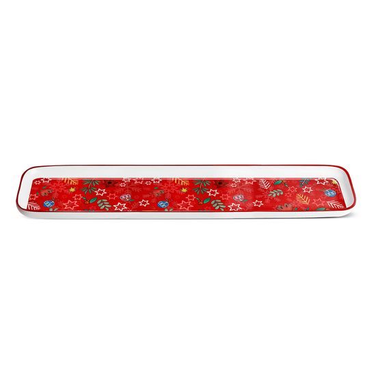 Christmas platter 33 x 11 cm, new bone china, EGAN