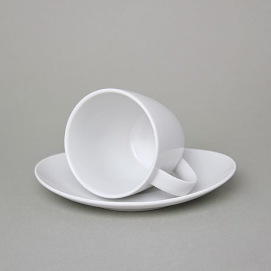 Saucer 140 x 114 mm, Thun 1794, karlovarský porcelán, Loos white