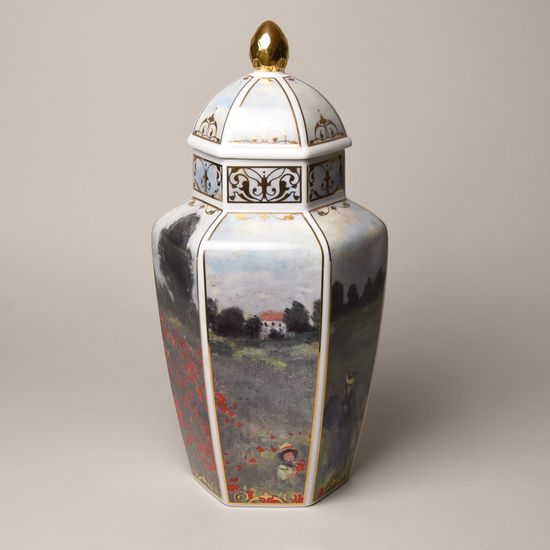 Váza s víčkem (dóza) 30 cm, porcelán, C. Monet, Goebel Artis Orbis