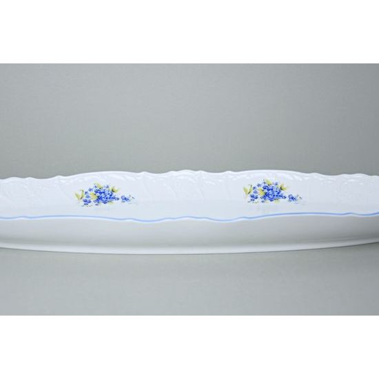 Fish tray 52 cm, Thun 1794 Carlsbad porcelain, BERNADOTTE Forget-me-not-flower