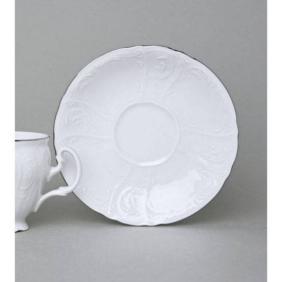 Podšálek kávový 14 cm, Thun 1794, karlovarský porcelán, BERNADOTTE platina