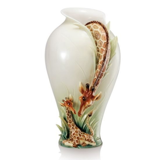 Endless Beauty giraffe design sculptured porcelain vase 20 cm, FRANZ Porcelain