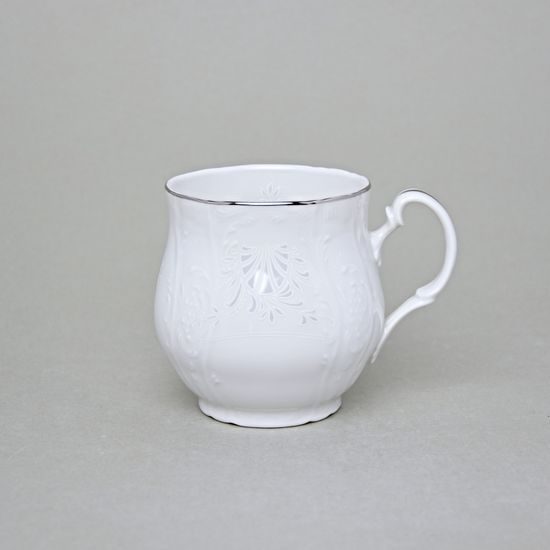 Hrnek Jonáš 310 ml, Thun 1794, karlovarský porcelán, BERNADOTTE mráz, platinová linka