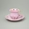 Cup 120 ml and saucer 14 cm coffee, Lenka 247, Rose China Chodov