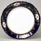 440: Dish round flat 32 cm (club plate), Sonáta, cobalt + roses + gold, Leander Loučky