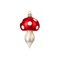 Christmas Glass Fly Agaric Mushroom Ornament (Large), 9 cm, Czech Ornaments MIJA