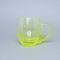Square Pattern Glass Mug with Handle (uranium Glass), 500 ml, Glassworks Janov