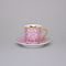 Cup 100 ml mocca + saucer 11,5 cm Sabina, inner gold, outside rose, Leander Loučky