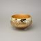 Bowl footed 20 x 11 cm, gold + enamel flowers, Bohemia