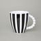 Mug Retro Z Black - White Stripes, 400 ml, Porcelain Goldfinger