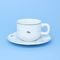 Cup 250 ml + saucer 170 mm, red flower + green, G. Benedikt 1882