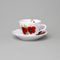 Šálek a podšálek A + A 0,08 l / 11 cm mokka (presso), vlčí máky, Český porcelán a.s.