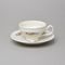 Šálek a podšálek čajový 205 ml / 15,5 cm, Thun 1794, karlovarský porcelán, BERNADOTTE ivory + kytičky