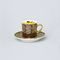 Cup 100 ml mocca + saucer 10,5 cm, inner gold, brown, Leander Loučky