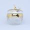 Crystal jar "Apple" round big, h. 20 cm, Gold + Enamel, Jahami Bohemia