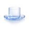 Cup 265 ml + saucer 135 mm DROP for cappuccino, Light Blue, Kvetna 1794 Glassworks
