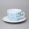Šálek 330 ml a podšálek 17 cm Milada, Fragmenty cibuláku, zelená, Český porcelán a.s.