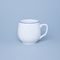 Hrnek baňák 300 ml , bílý porcelán s modrou linkou, Český porcelán a.s.