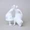 Milenci na skútru 14,5 x 12,5 x 16,5 cm, Bílá + modrá, Porcelánové figurky Duchcov