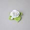 Rose with a bud on table - white 7 x 7 x 4 cm, Unterweissbacher porcelain