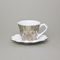 Cup 150 ml and Saucer 14 cm, Diamond Platinum, Porcelain Goldfinger